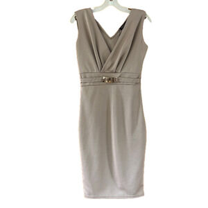 Boohoo Sleeveless Tan Dress Size 4